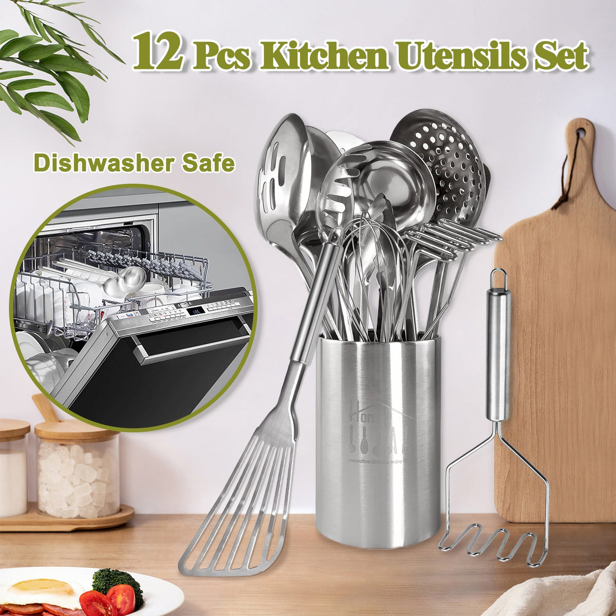 12 PCS Stainless Steel Kitchen Utensils Set