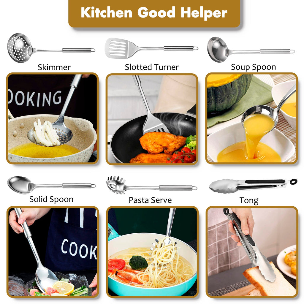 25 PCS Metal Cooking Utensils Set
