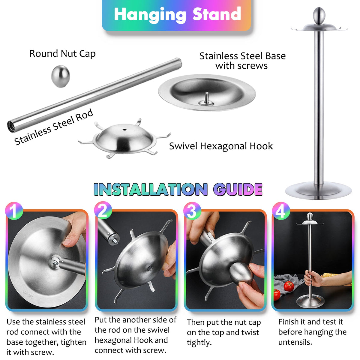 17pcs Titanium Silicone Cooking Utensils Set with Holder