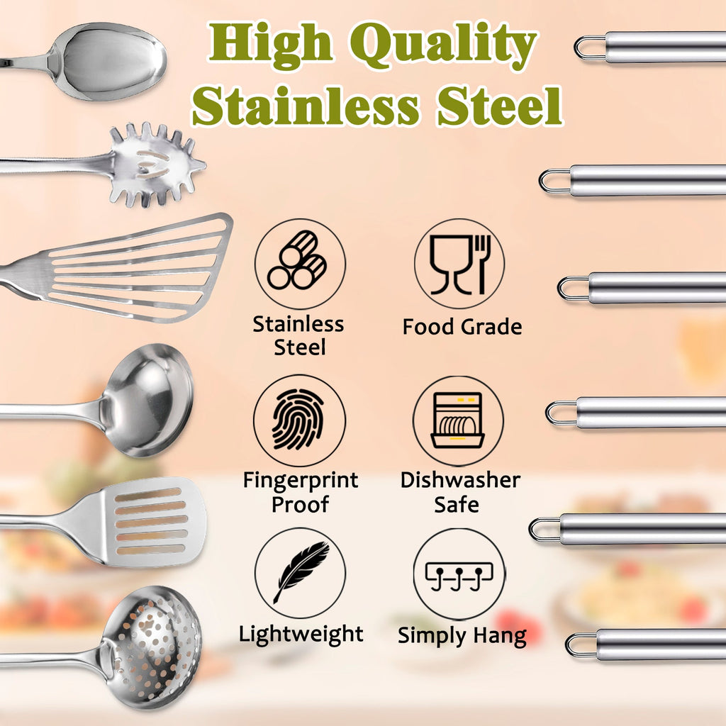 12 PCS Stainless Steel Kitchen Utensils Set