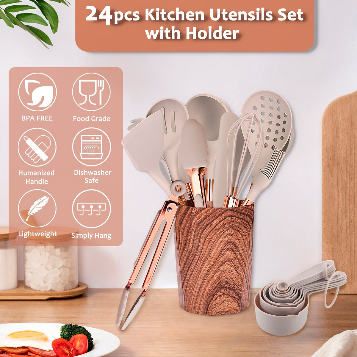 24 PCS Silicone Cooking Utensils Set
