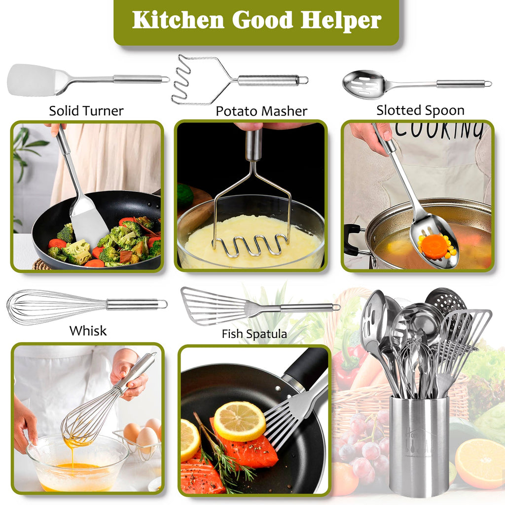 12 PCS Stainless Steel Kitchen Utensils Set