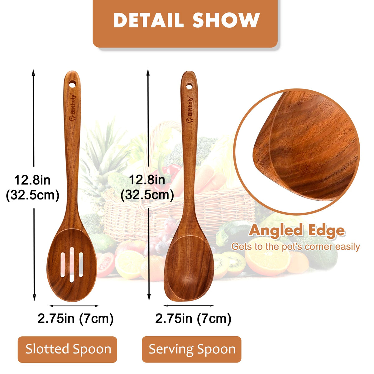 2 PCS Teak Wood Cooking Utensils Set