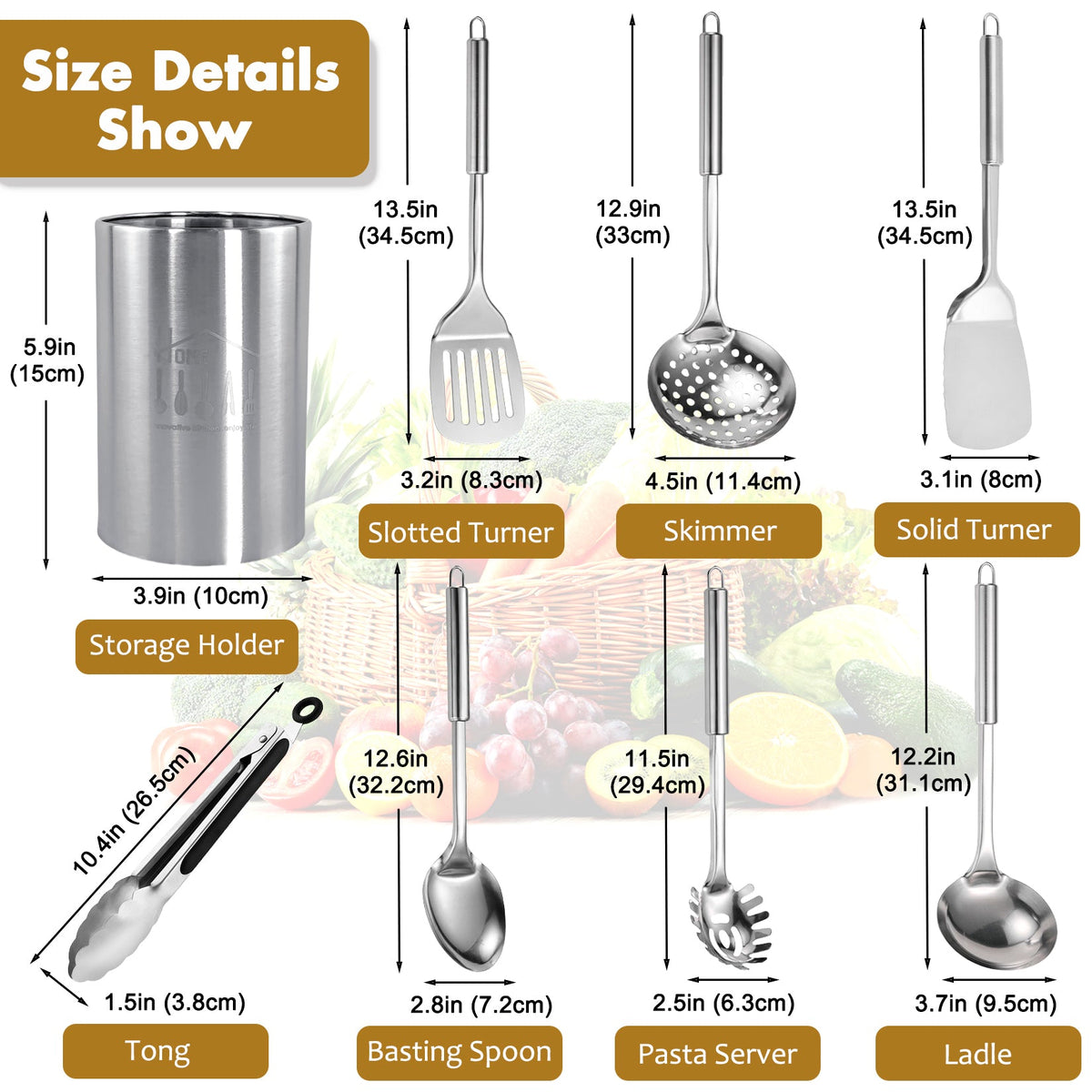 25 PCS Metal Cooking Utensils Set